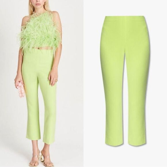 NWT $400 Cult Gaia Womens High Rise Dress Green Pants - Picture 1 of 8